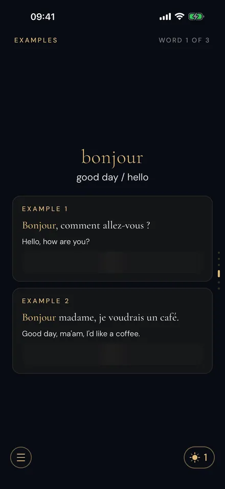 Example sentences using the word